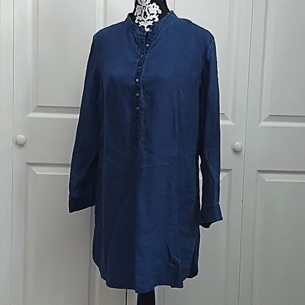 J. Jill Navy Blue Long Sleeve Tunic Dress